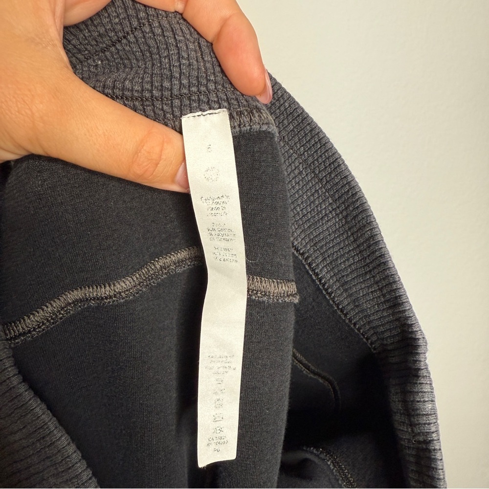 Lululemon Ribbed High Rise Joggers Gray Drawstring Pockets 25" Inseam Size 6 - Picture 6 of 7